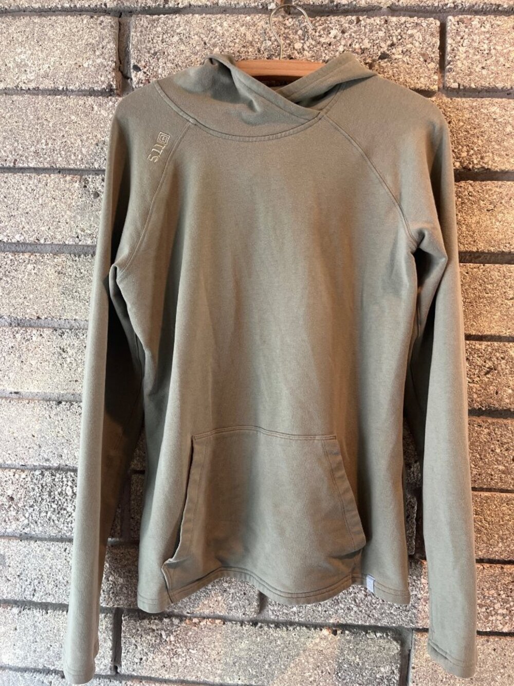 5.11 Tactical Olive Green Pullover Hoodie With Thumbholes & Kangaroo Pocket - Si